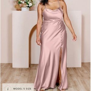 Reverly satin long dress great for bridesmaids-